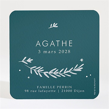 Faire-part naissance polaroid végétal - Dos du faire-part