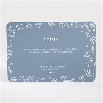 Remerciement naissance 4 belles photos - Dos de la carte