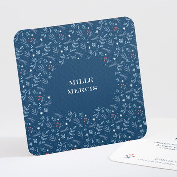 Remerciement naissance fleurs et flocons