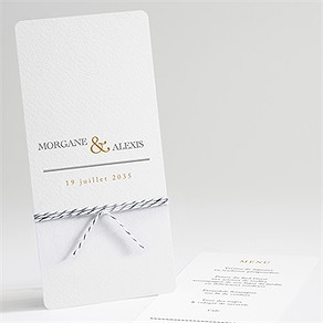Menu mariage lettre moderne