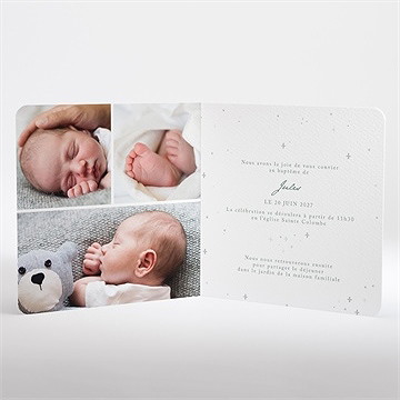 Faire-part de baptême lumière ! - Intérieur du faire-part