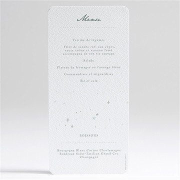 Menu baptême lumière ! - Dos du menu