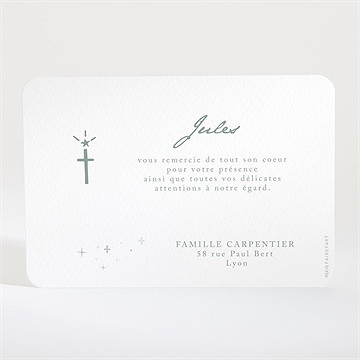 Remerciement baptême lumière ! - Dos de la carte