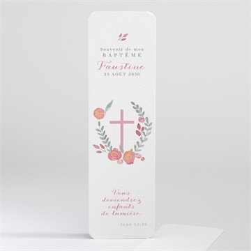 Signet baptême cadre de fleurs