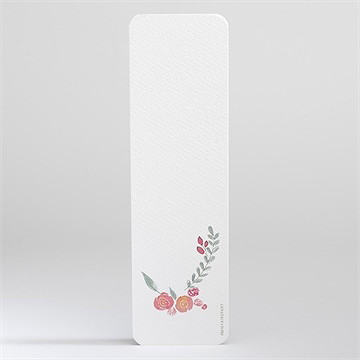 Signet baptême cadre de fleurs - Dos du signet