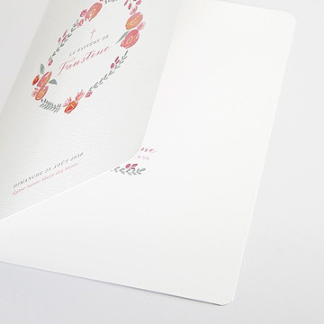 Livret de messe baptême cadre de fleurs - Détail du livret