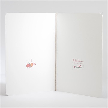 Livret de messe baptême cadre de fleurs - Intérieur du livret