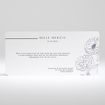 Remerciement mariage chic et moderne - Dos de la carte