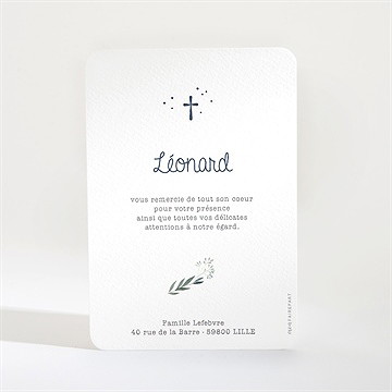 Remerciement baptême motifs et autres pois - Dos de la carte