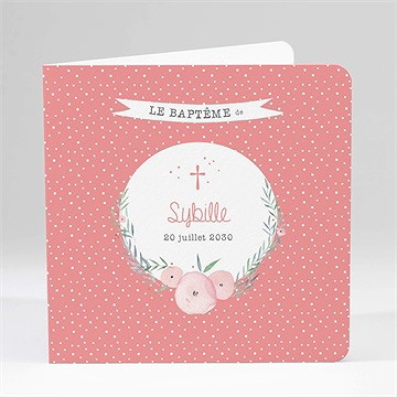 Faire-part de baptême motifs et fleurs