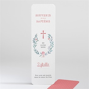 Signet baptême motifs et fleurs