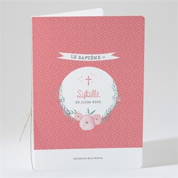 Livret de messe baptême motifs et fleurs