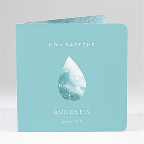 Faire-part de baptême eau sacrée