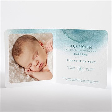 Faire-part de baptême eau sacrée - Intérieur du faire-part