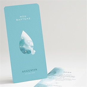 Menu baptême eau sacrée