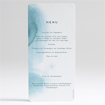 Menu baptême eau sacrée - Dos du menu