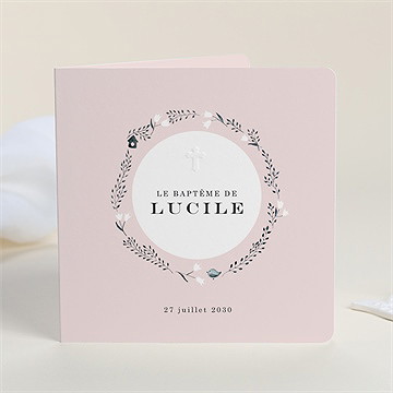 Faire-part de baptême croix couronnée