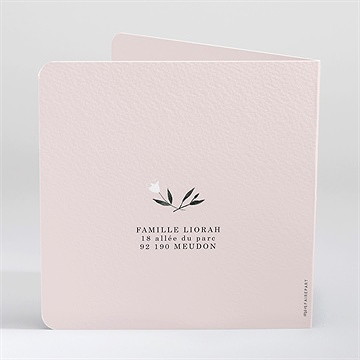 Faire-part de baptême croix couronnée - Dos du faire-part