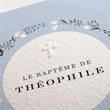 Faire-part de baptême annonce en relief - Détail du faire-part