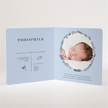 Faire-part de baptême annonce en relief - Intérieur du faire-part
