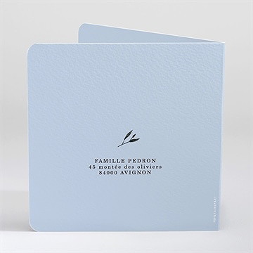 Faire-part de baptême annonce en relief - Dos du faire-part