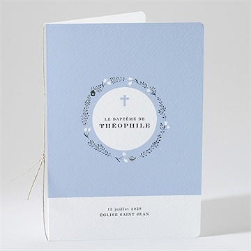 Livret de messe baptême annonce en relief