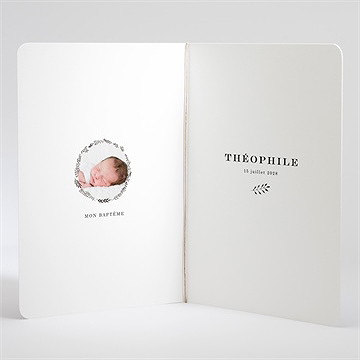 Livret de messe baptême annonce en relief - Intérieur du livret
