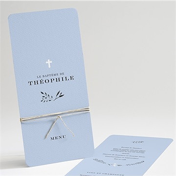 Menu baptême annonce en relief