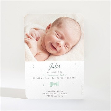 Faire-part naissance mon petit chat - Dos du faire-part