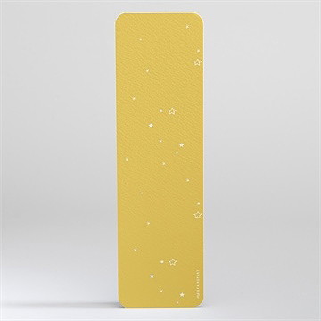 Signet baptême jaune tendance - Dos du marque page