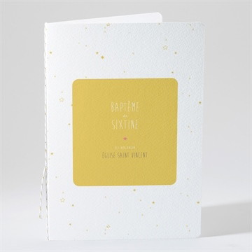 Livret de messe baptême jaune tendance
