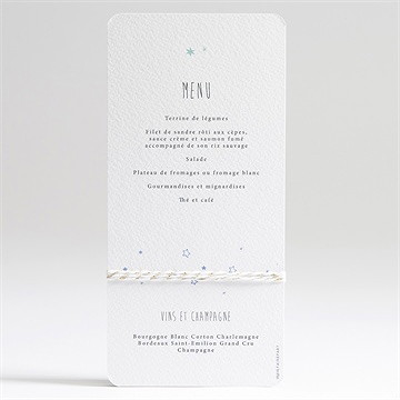 Menu baptême cadre et motifs - Dos du menu