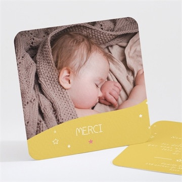 Remerciement naissance en jaune toute! enveloppe