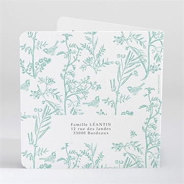 Faire-part de baptême gravure en rond - Dos du faire-part