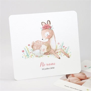 Faire-part naissance a l'ombre du faon