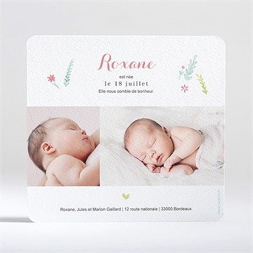 Faire-part naissance a l'ombre du faon - Dos du faire-part