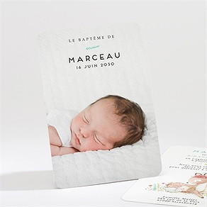 Faire-part de baptême tendre faon !