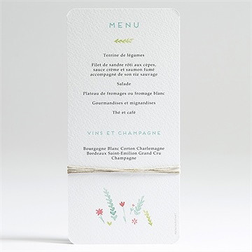 Menu baptême tendre faon ! - Dos du menu