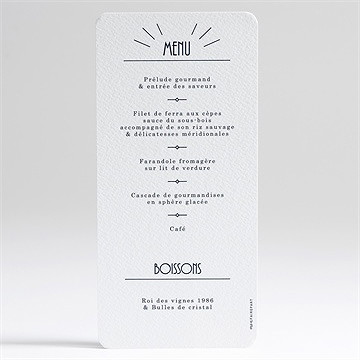 Menu mariage tout en un - Dos du menu