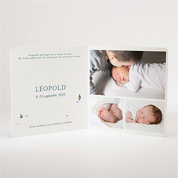 Faire-part naissance petit bateau - Intérieur du faire-part