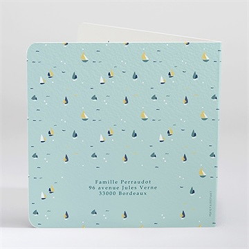 Faire-part naissance petit bateau - Dos du faire-part