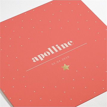 Faire-part naissance sceau étoilé - Détail du faire-part