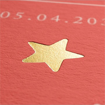 Faire-part naissance sceau étoilé - Marquage à chaud OR