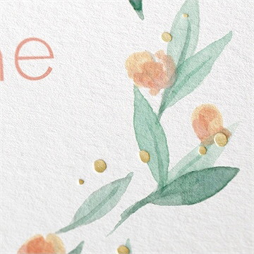 Faire-part de baptême jolie poésie - Marquage à chaud OR