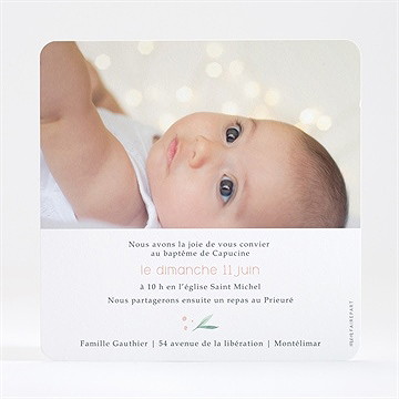 Faire-part de baptême jolie poésie - Dos du faire-part