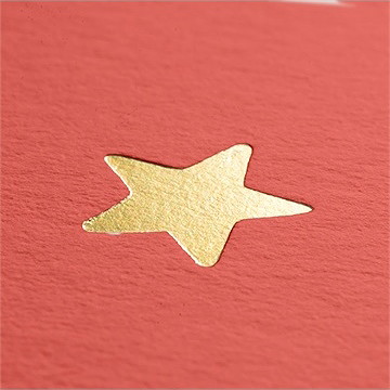 Remerciement naissance sceau étoilé - Marquage à chaud OR