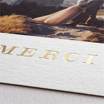 Remerciement mariage notre horizon - Marquage à chaud OR