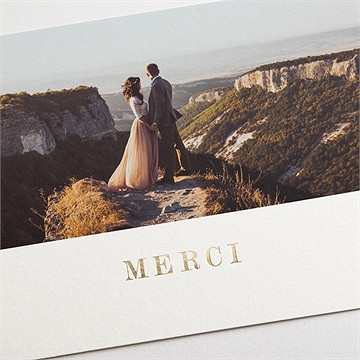 Remerciement mariage notre horizon - Détail du faire-part