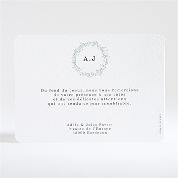 Remerciement mariage notre horizon - Dos de la carte