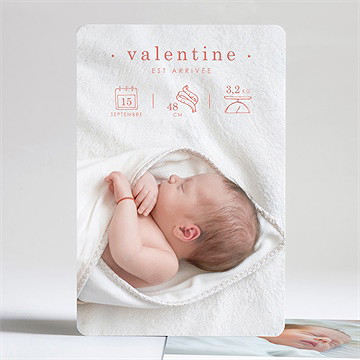 Faire-part naissance corail